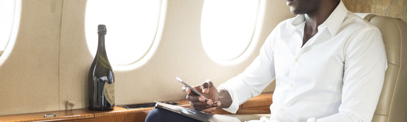 Business Professional Flying on Private Aircraft