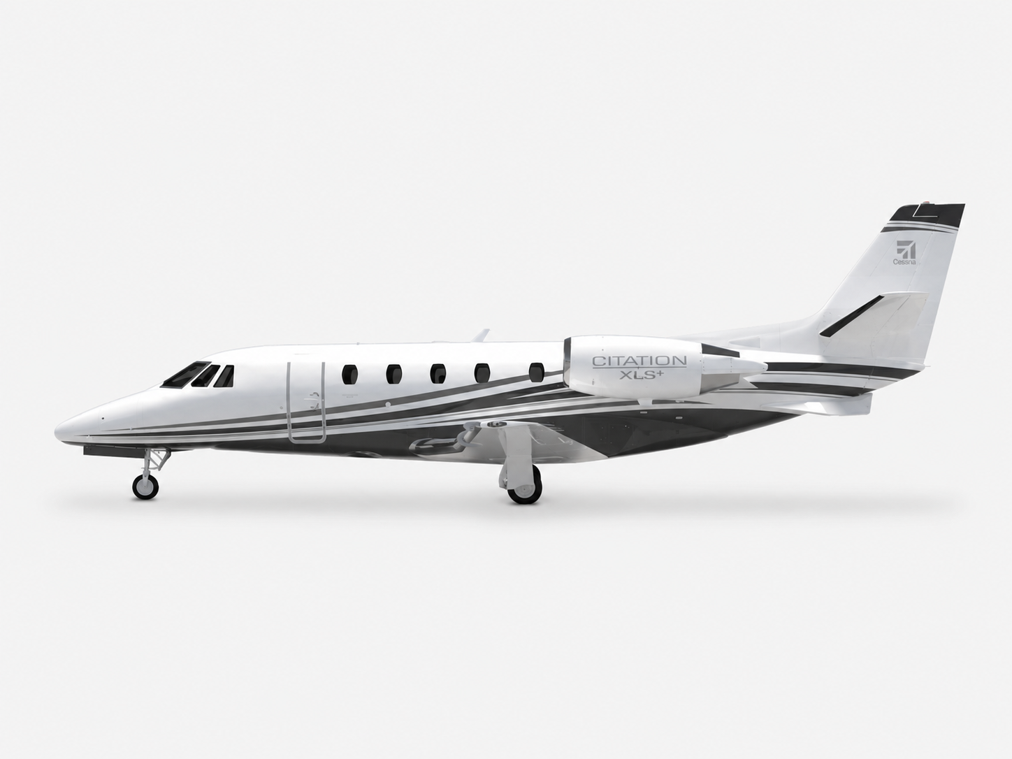 Citation XLS midsize jet on white background