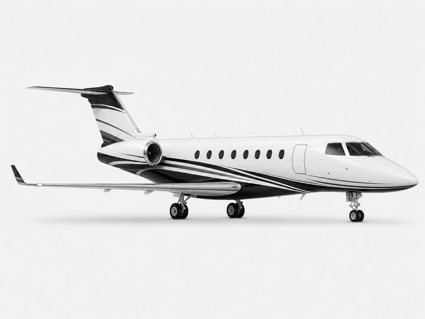 Gulfstream G200 super mid jet on simple white background