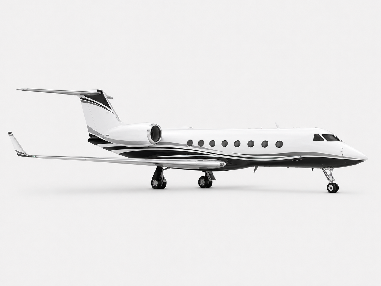 Gulfstream GIVSP heavy jet on simple white background