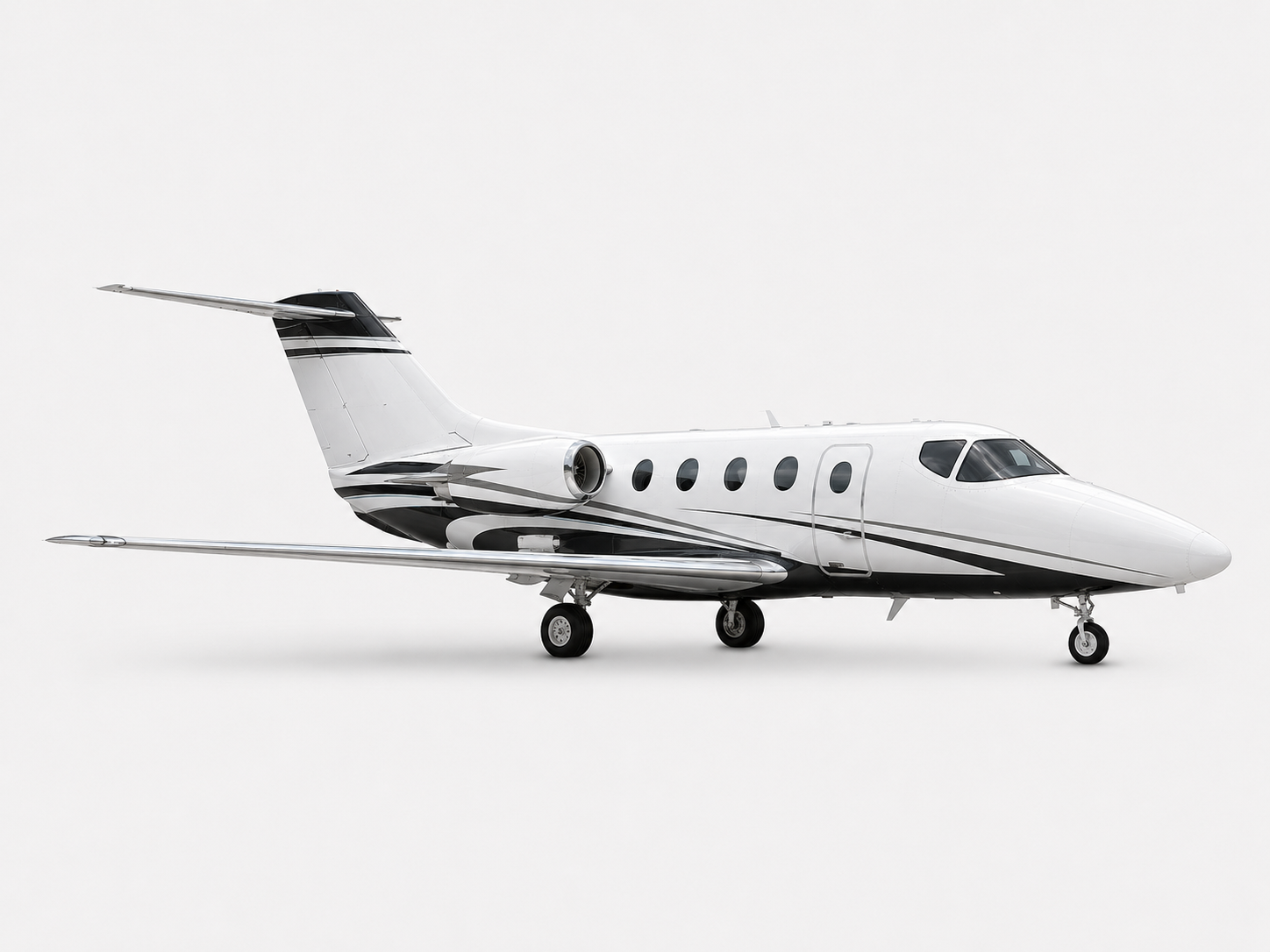 Hawker 400XP light jet on simple white background