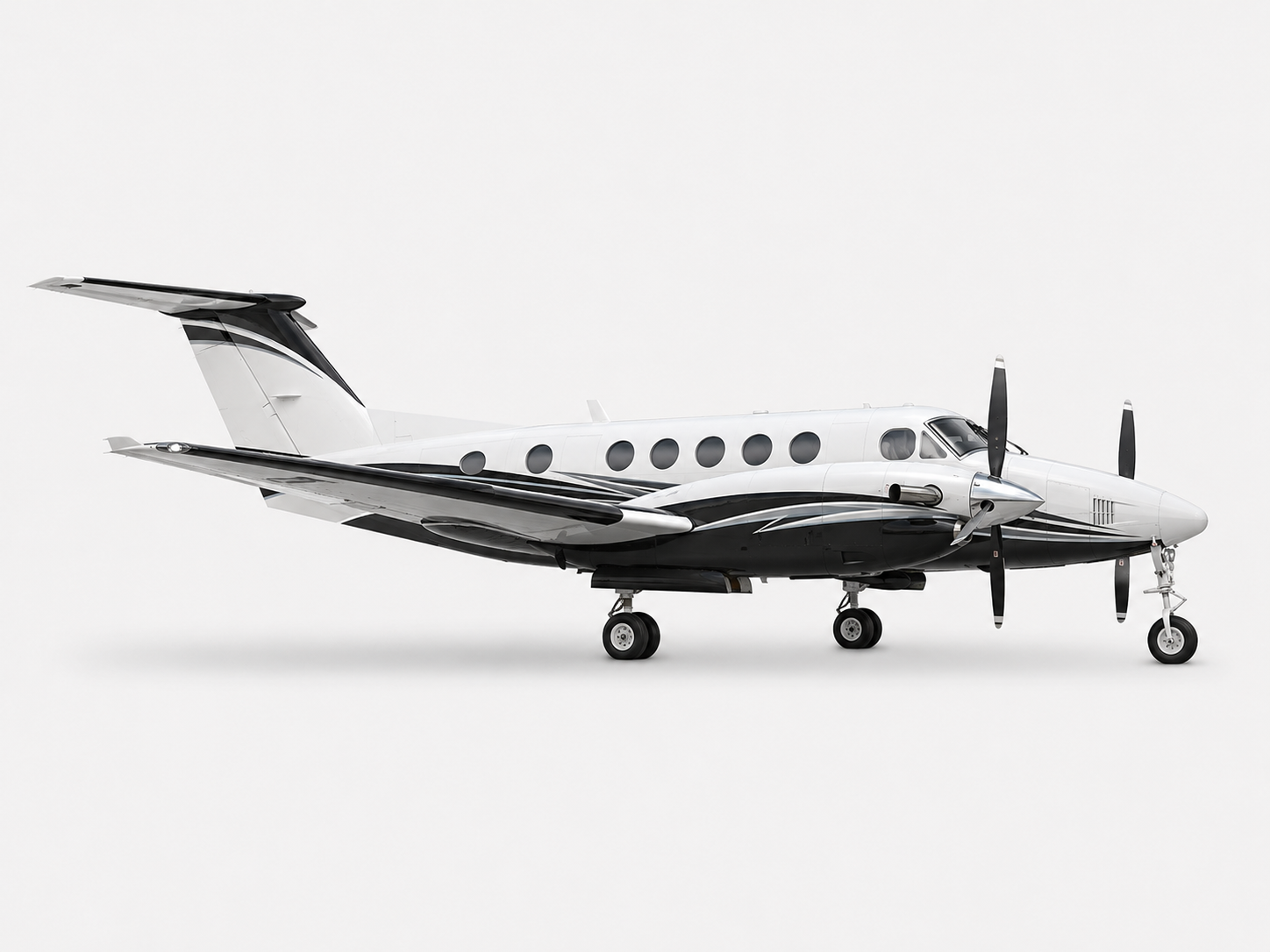King Air 350 turboprop aircraft on simple white background